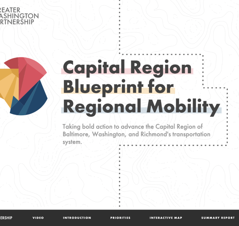 Screenshot of the Greater Washington Partnership Regional Mobility site