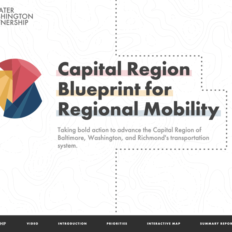 Screenshot of the Greater Washington Partnership Regional Mobility site